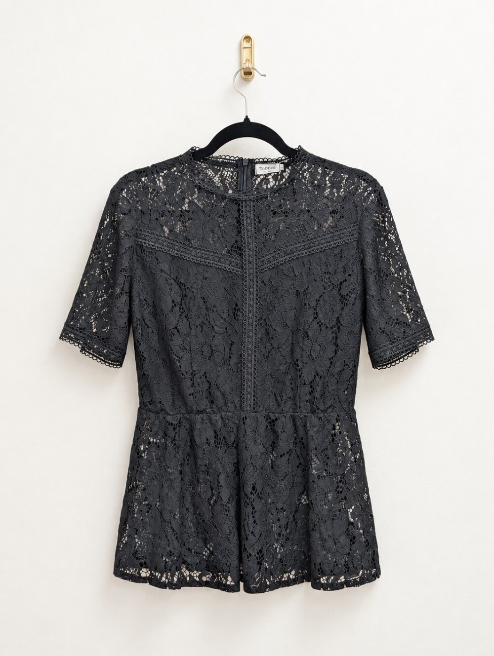 Tobrief Lace Short Sleeve Top